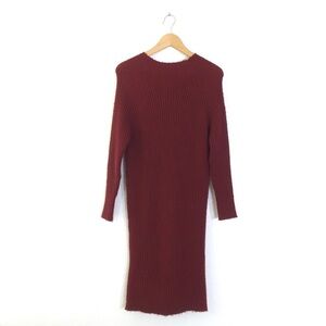 Stitchdrop Mock Neck Knit Ribbed Sweater Dress M